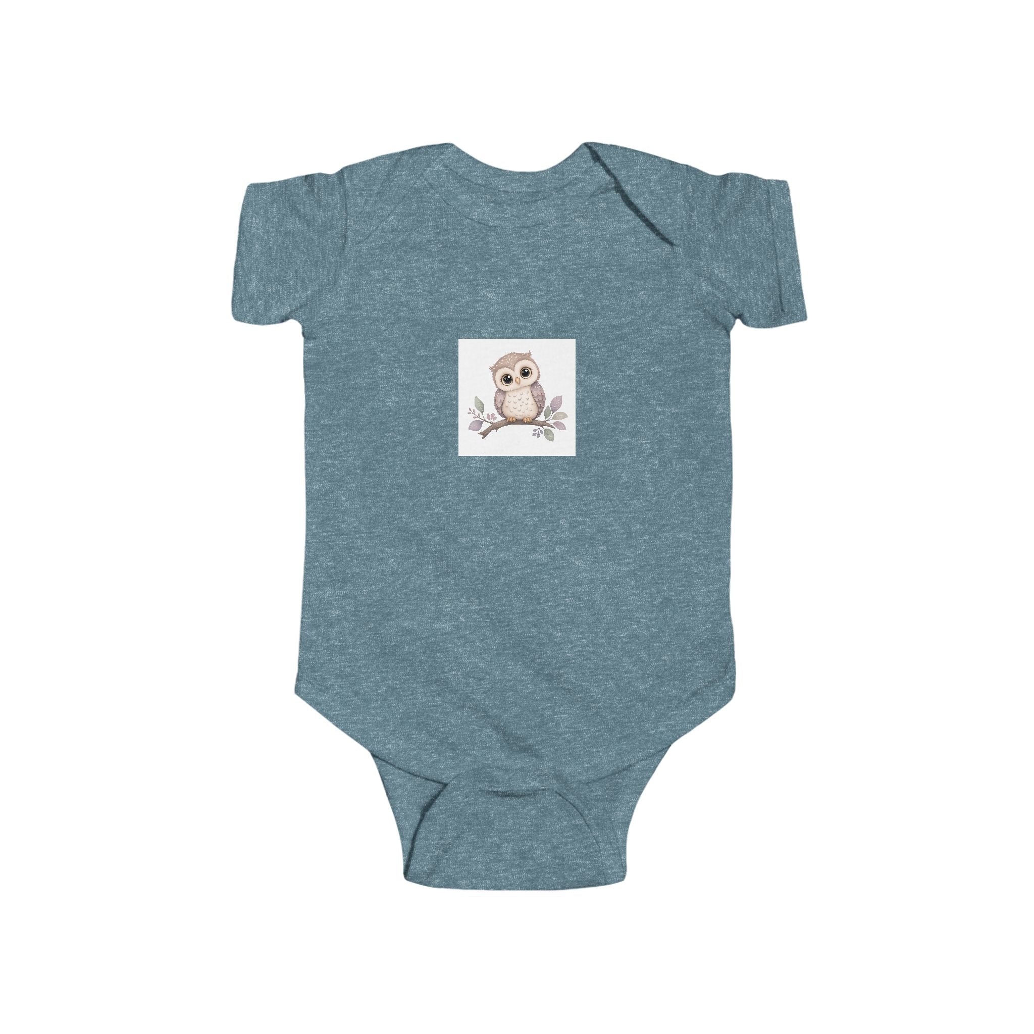 Wise Little Owl soft baby bodysuit from the Nureli collection, view 6
