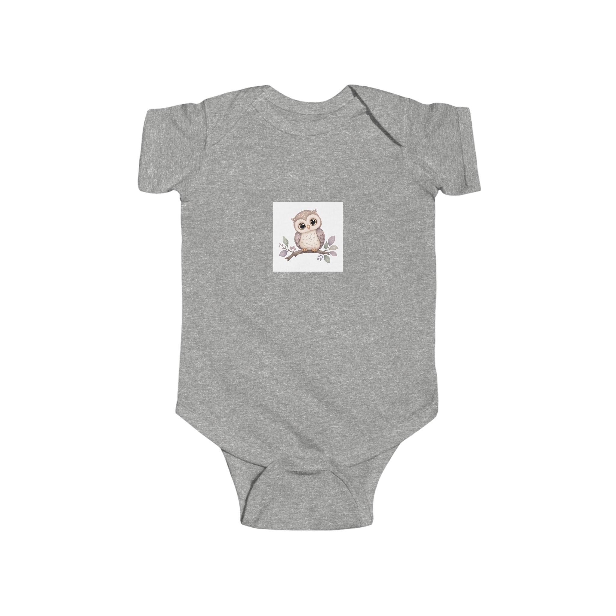 Wise Little Owl soft baby bodysuit from the Nureli collection, view 3