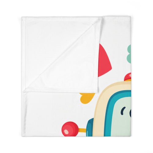 Beep Boop Robot soft baby swaddle blanket from the Nureli collection, view 2