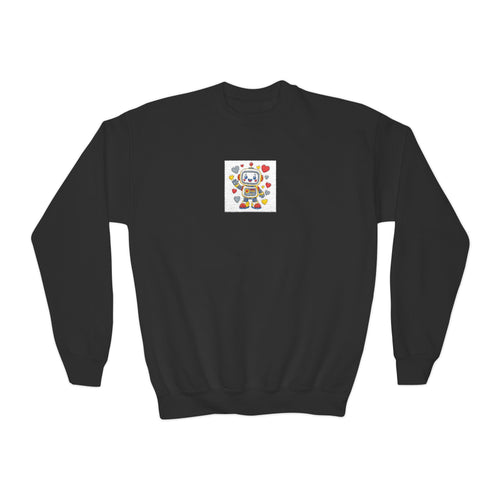 Beep Boop Robot kids crew sweatshirt from the Nureli collection, view 2