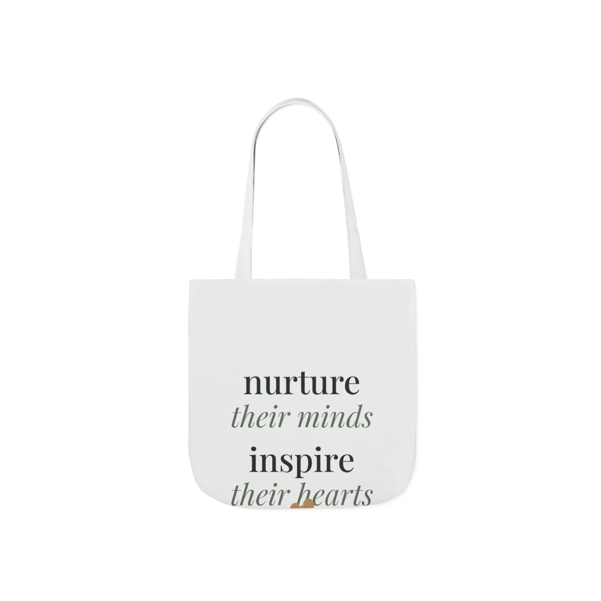 Nurture their minds, inspire their hearts Tote canvas tote bag from the Nureli collection, view 5