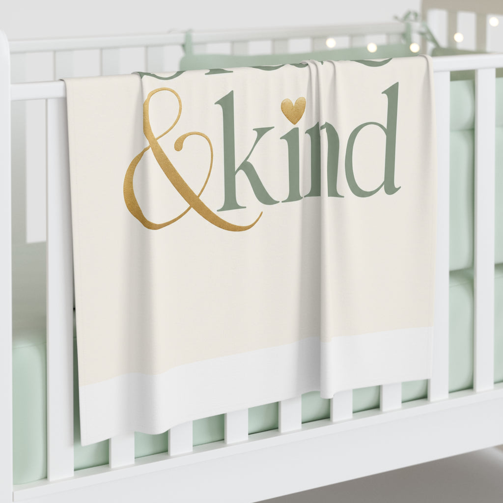 Brave And Kind soft baby swaddle blanket from the Nureli collection, view 3
