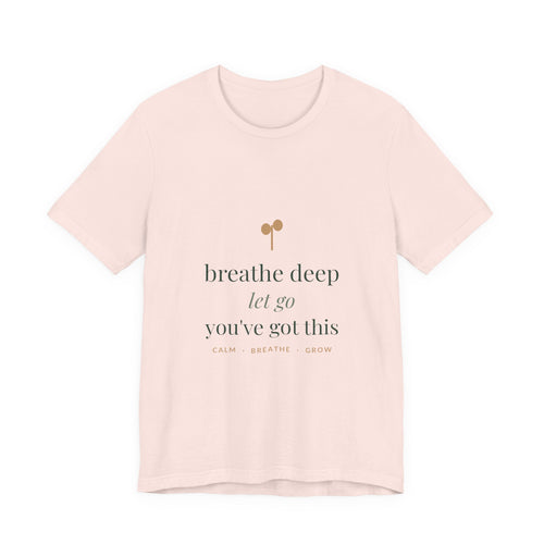 Breathe Deep, Let Go soft cotton tee from the Nureli collection, view 2