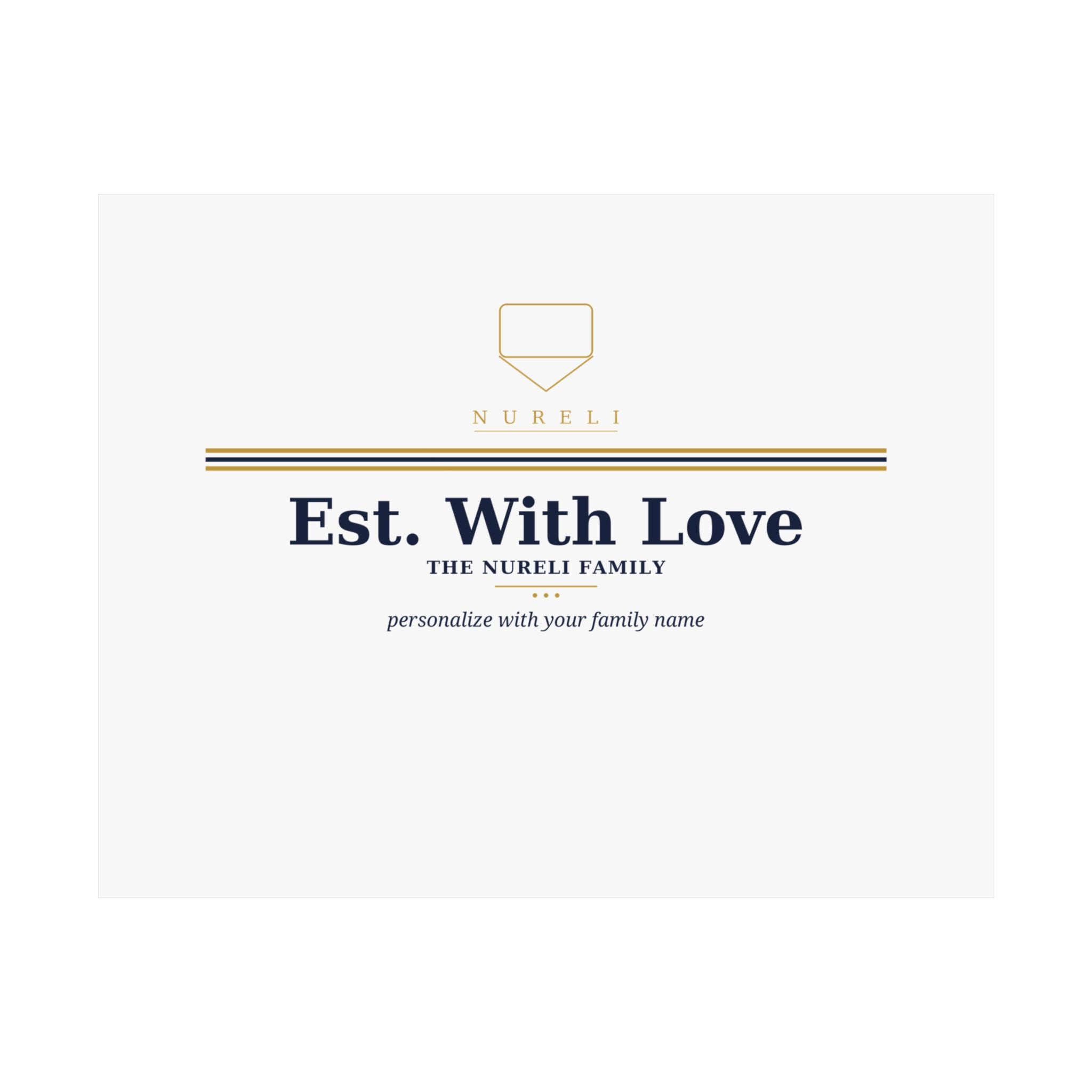 Est. With Love Family Crest Art Print
