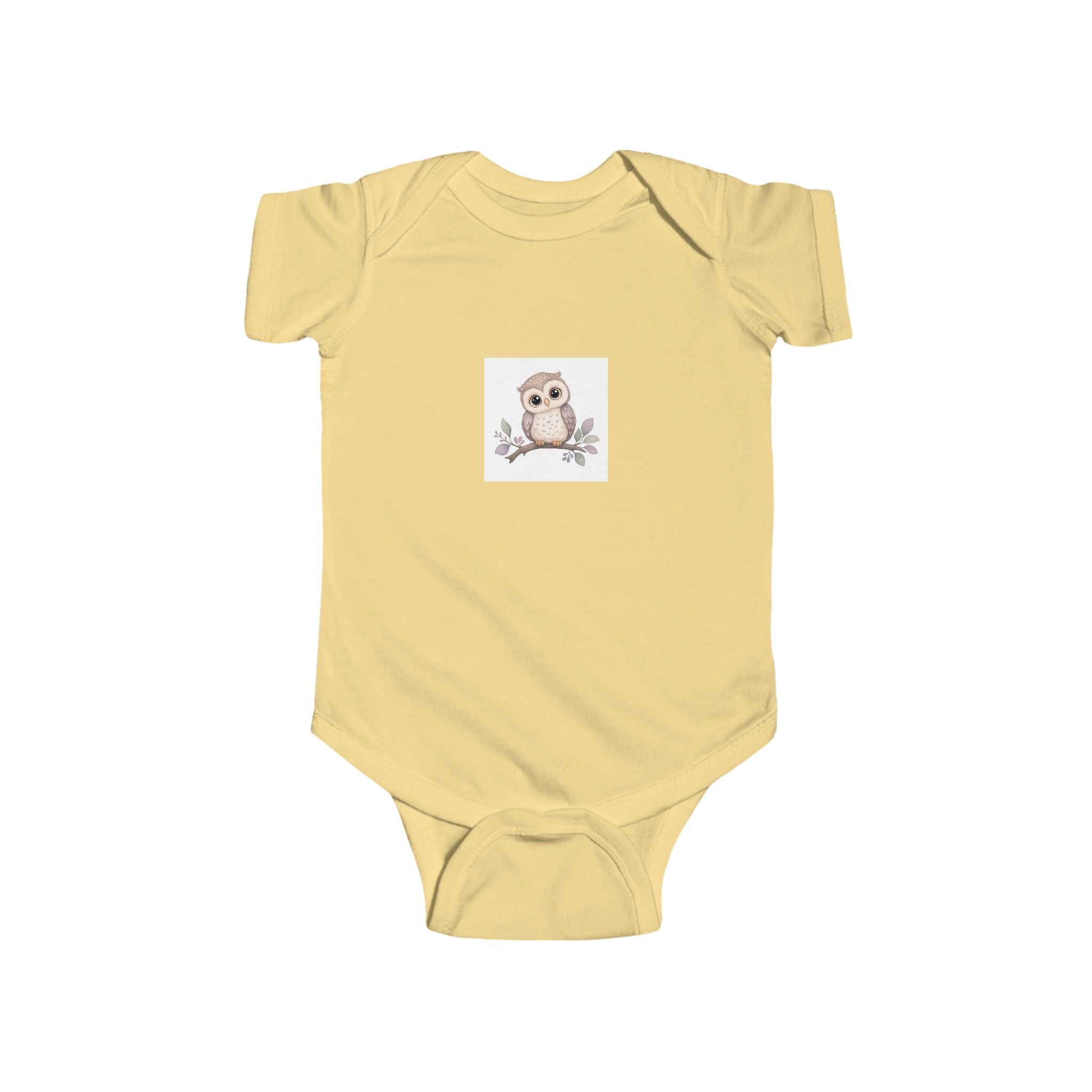 Wise Little Owl soft baby bodysuit from the Nureli collection, view 4