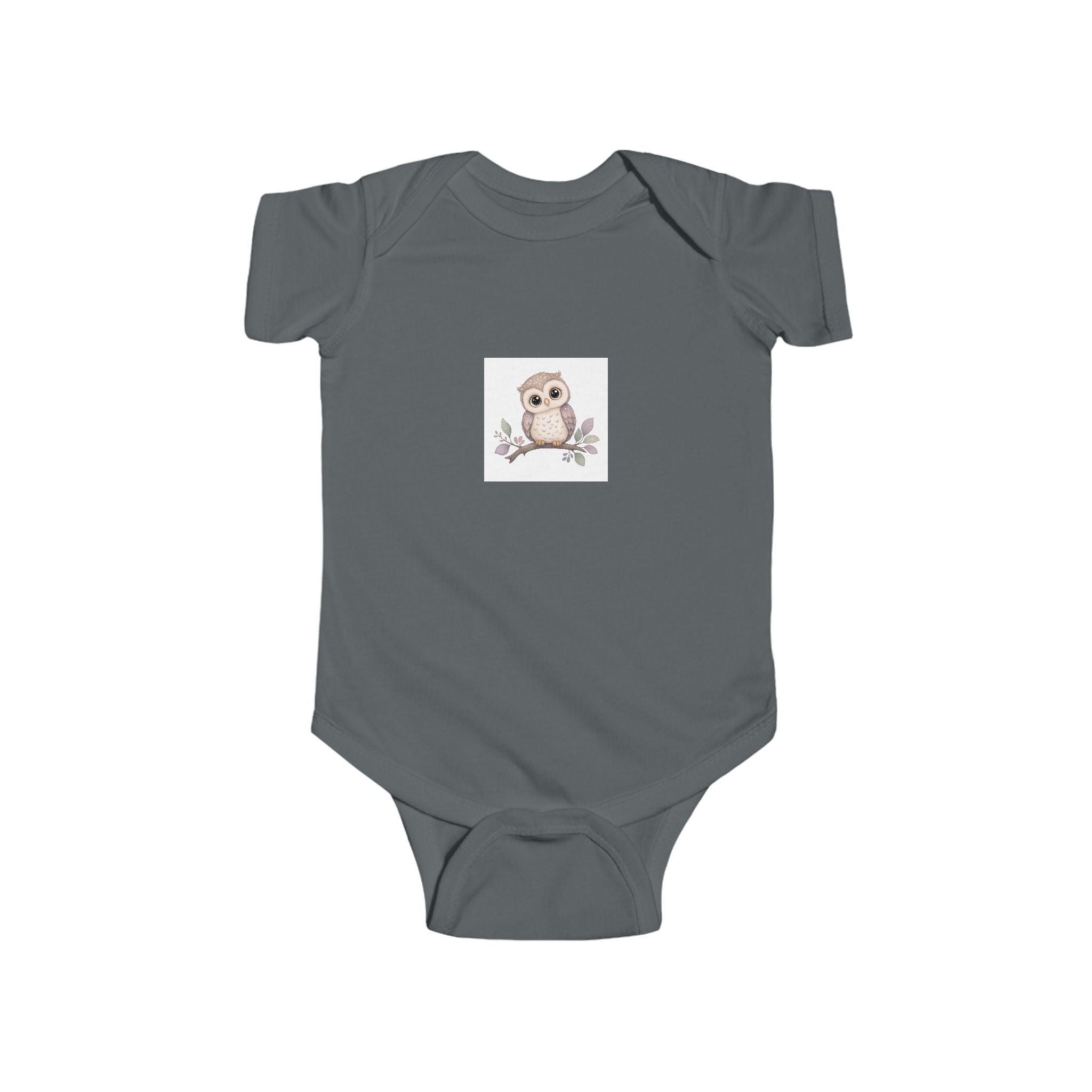 Wise Little Owl soft baby bodysuit from the Nureli collection, view 7