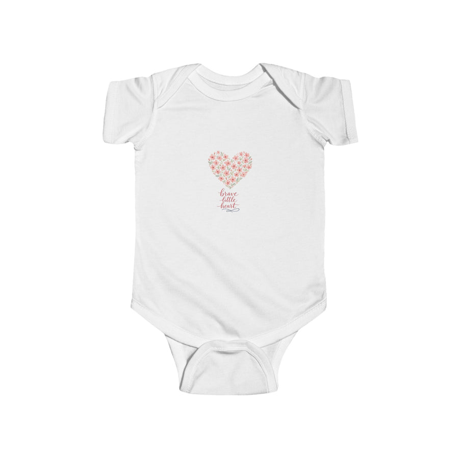 Brave Little Heart Bodysuit soft baby bodysuit from the Nureli collection