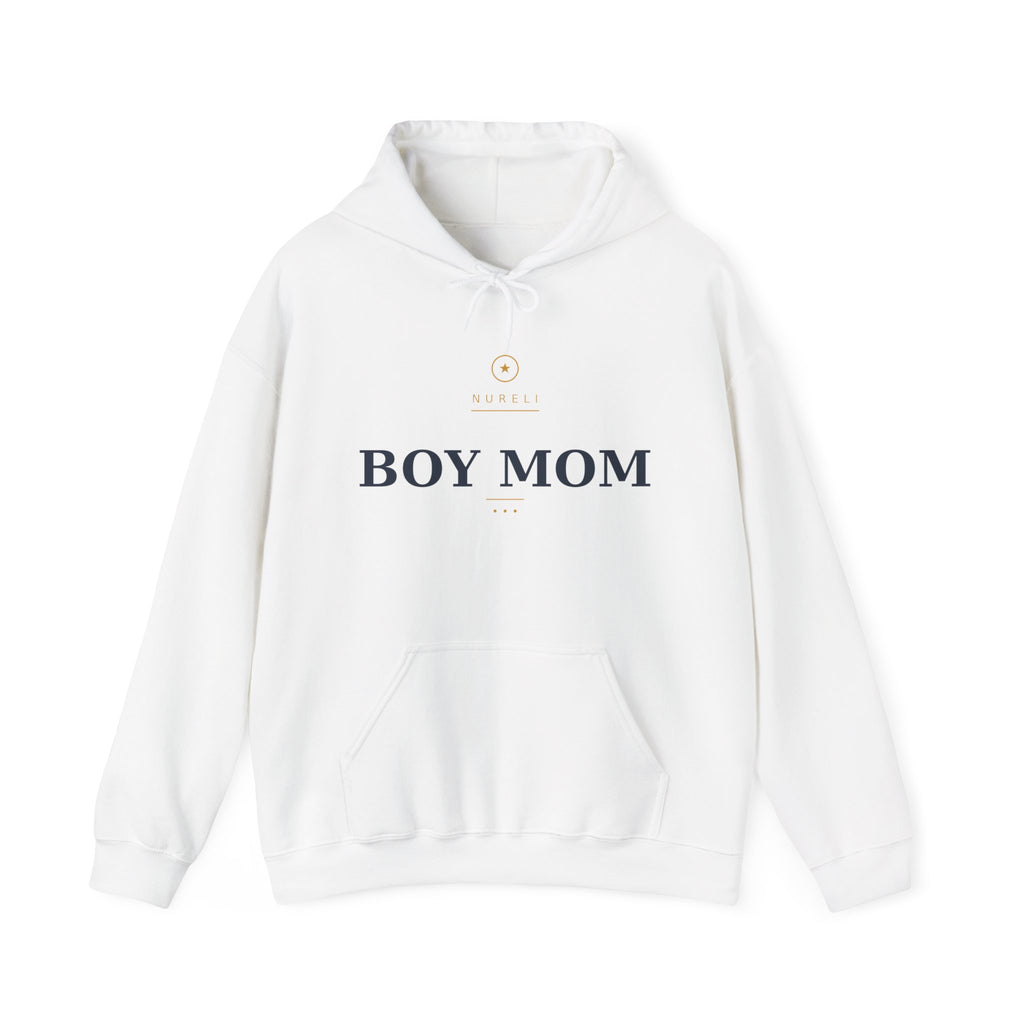Boy Mom Hoodie — Minimal 'Boy Mom' Pullover for Proud Moms