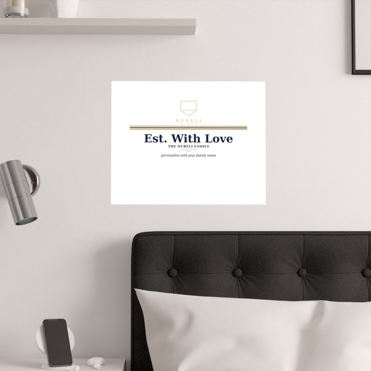 Est. With Love Family Crest wall art print from the Nureli collection, view 8