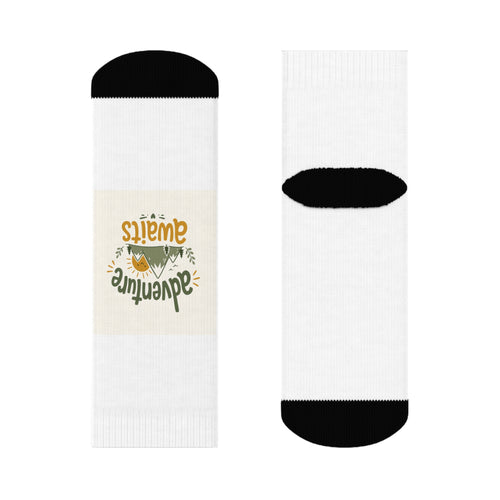 Adventure Awaits kids crew socks from the Nureli collection, view 2