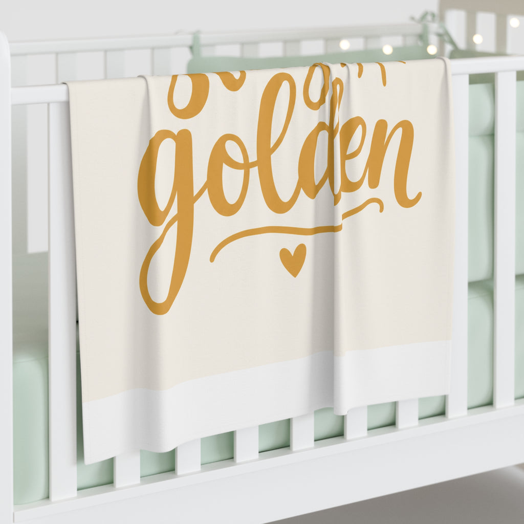Stay Golden Baby Swaddle Blanket from the Nureli collection, view 3