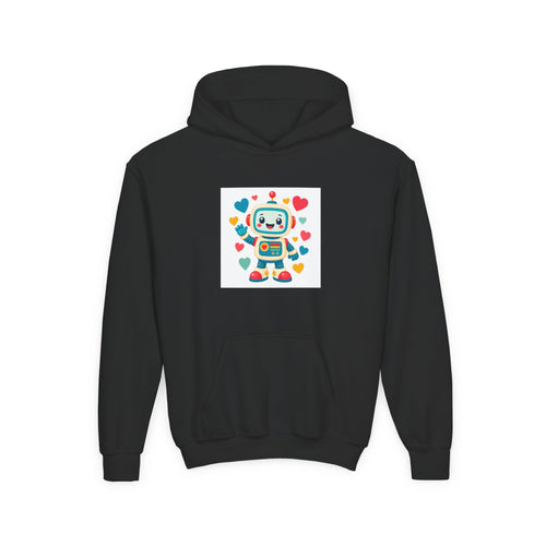 Beep Boop Robot soft toddler hoodie from the Nureli collection, view 2