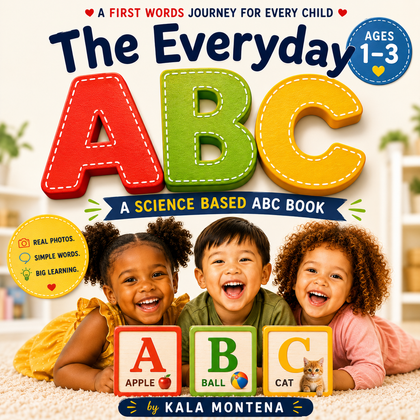 Everyday ABCs science-based phonics book cover for toddlers ages 1 to 3