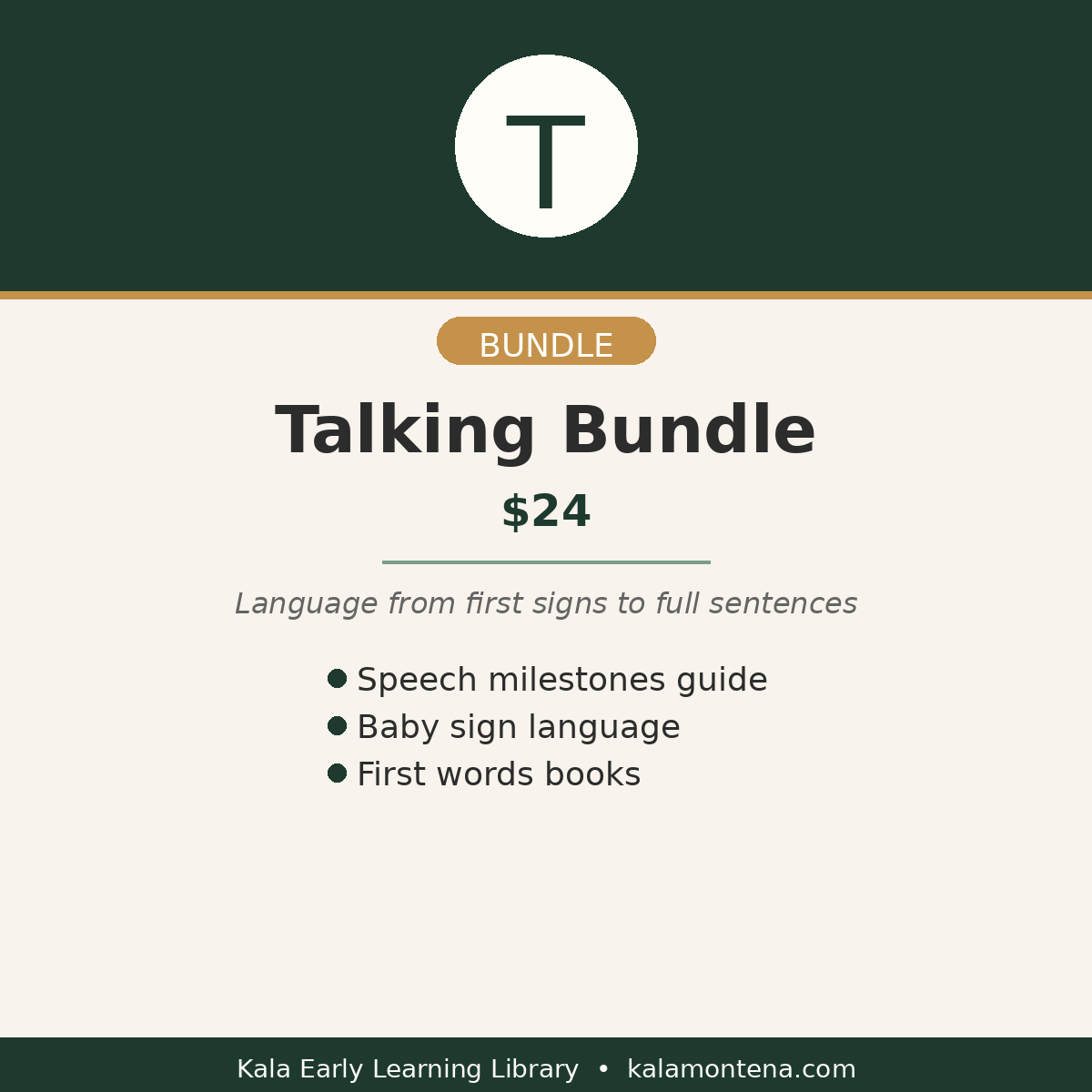 First Words Bundle — Speech, Vocabulary and Language for Toddlers Ages 1-3