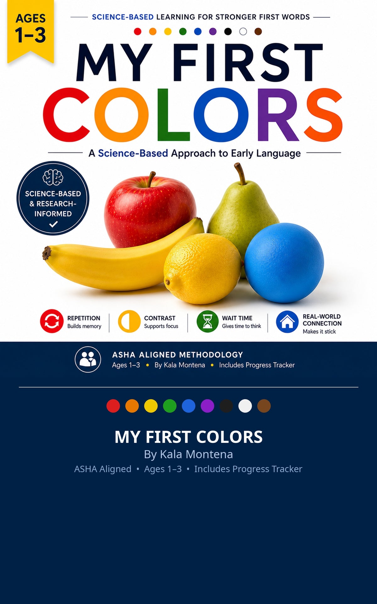 My First Colors real-photo color learning book cover for toddlers ages 1 to 3