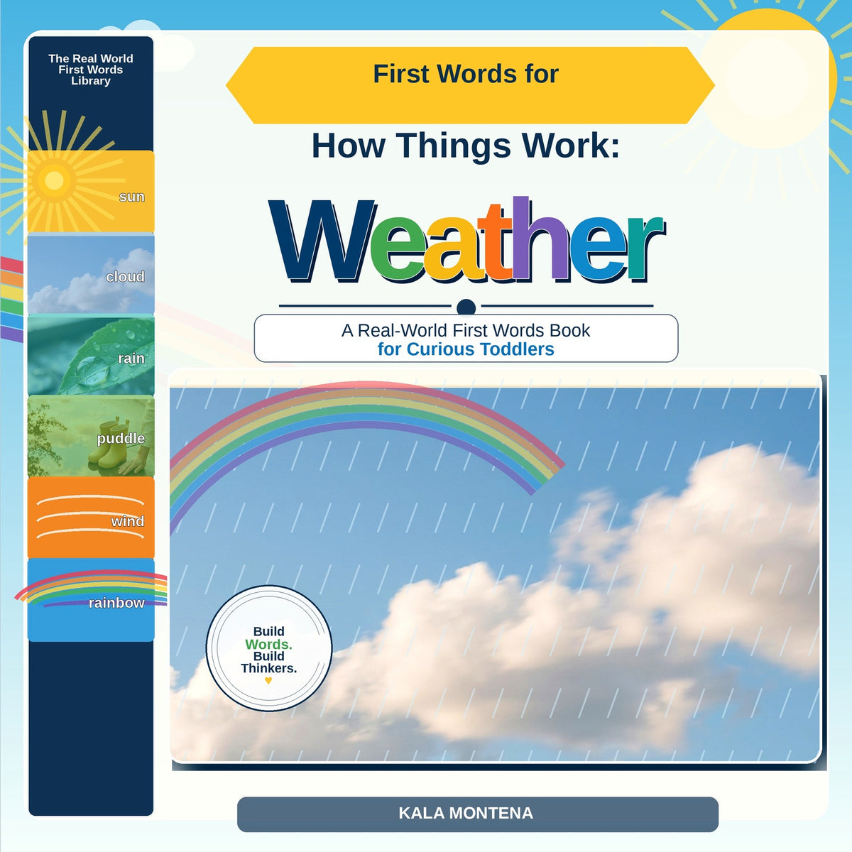 First Words Weather Edition real-photo vocabulary book cover for toddlers ages 1 to 3