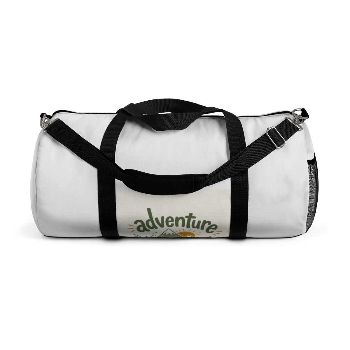 Adventure Awaits design on a premium travel duffel bag from Nureli Kids