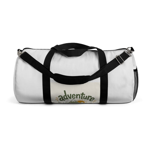Adventure Awaits design on a premium travel duffel bag from Nureli Kids