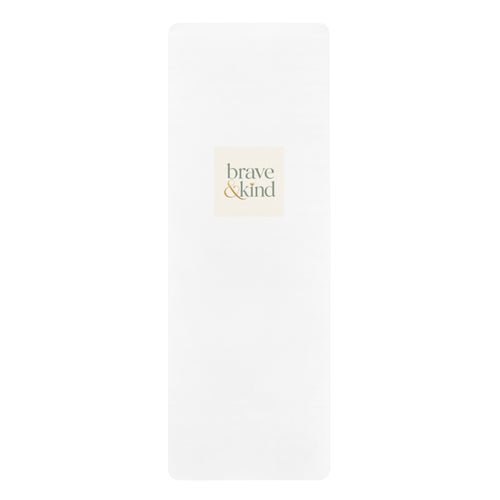 Brave & Kind design on a premium natural rubber yoga mat from Nureli Kids