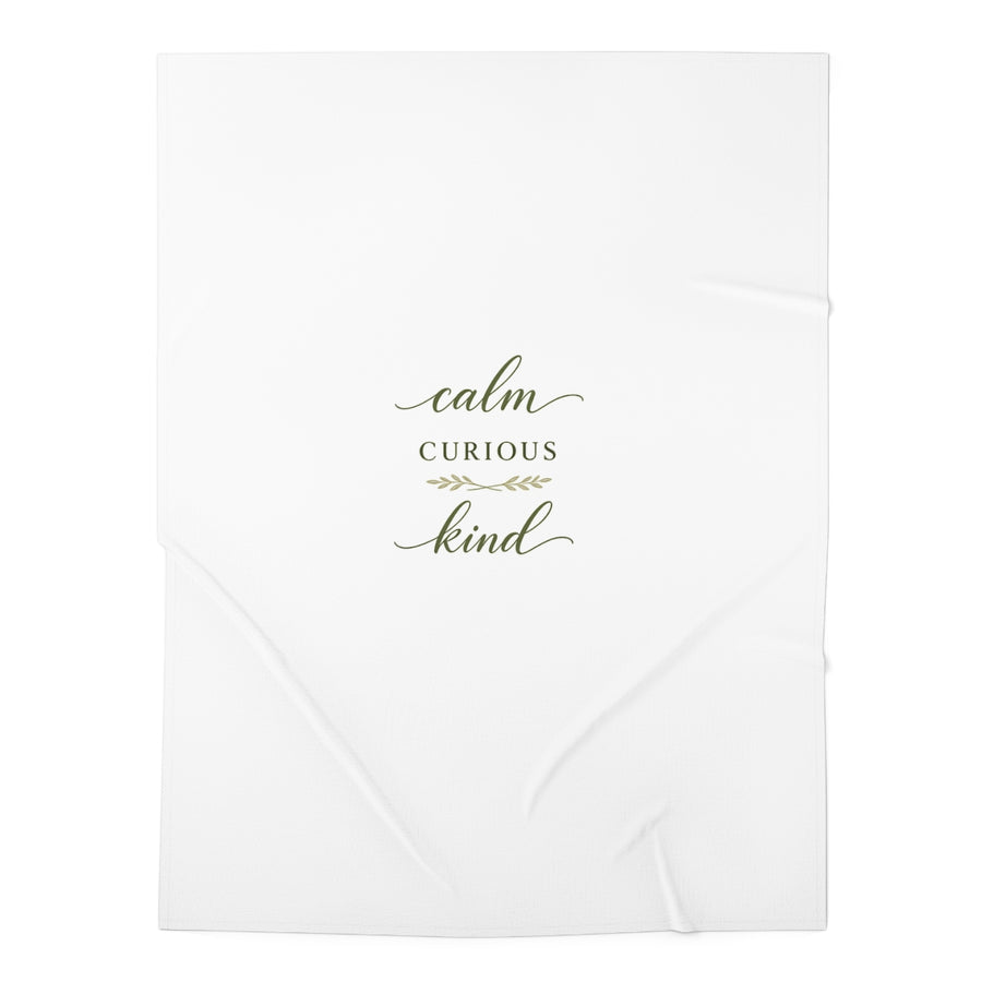 Calm, Curious, Kind Swaddle Blanket