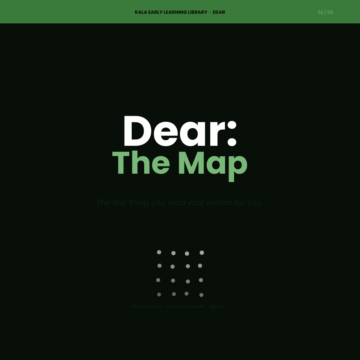 Dear: The Map, consonant blends learn-to-read book for ages 4 to 7