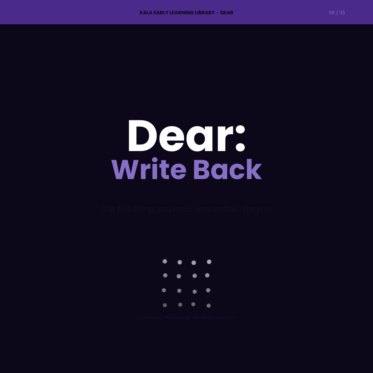 Dear: Write Back, phonics fluency and first writing book for ages 4 to 7