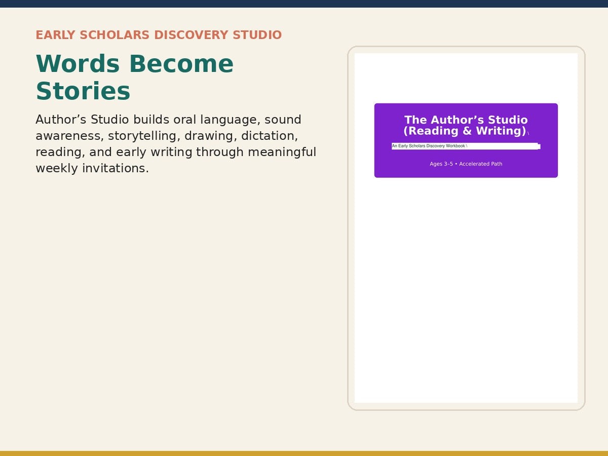 Early Scholars Author’s Studio overview