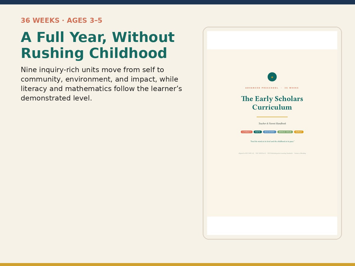 Early Scholars 36-week curriculum overview