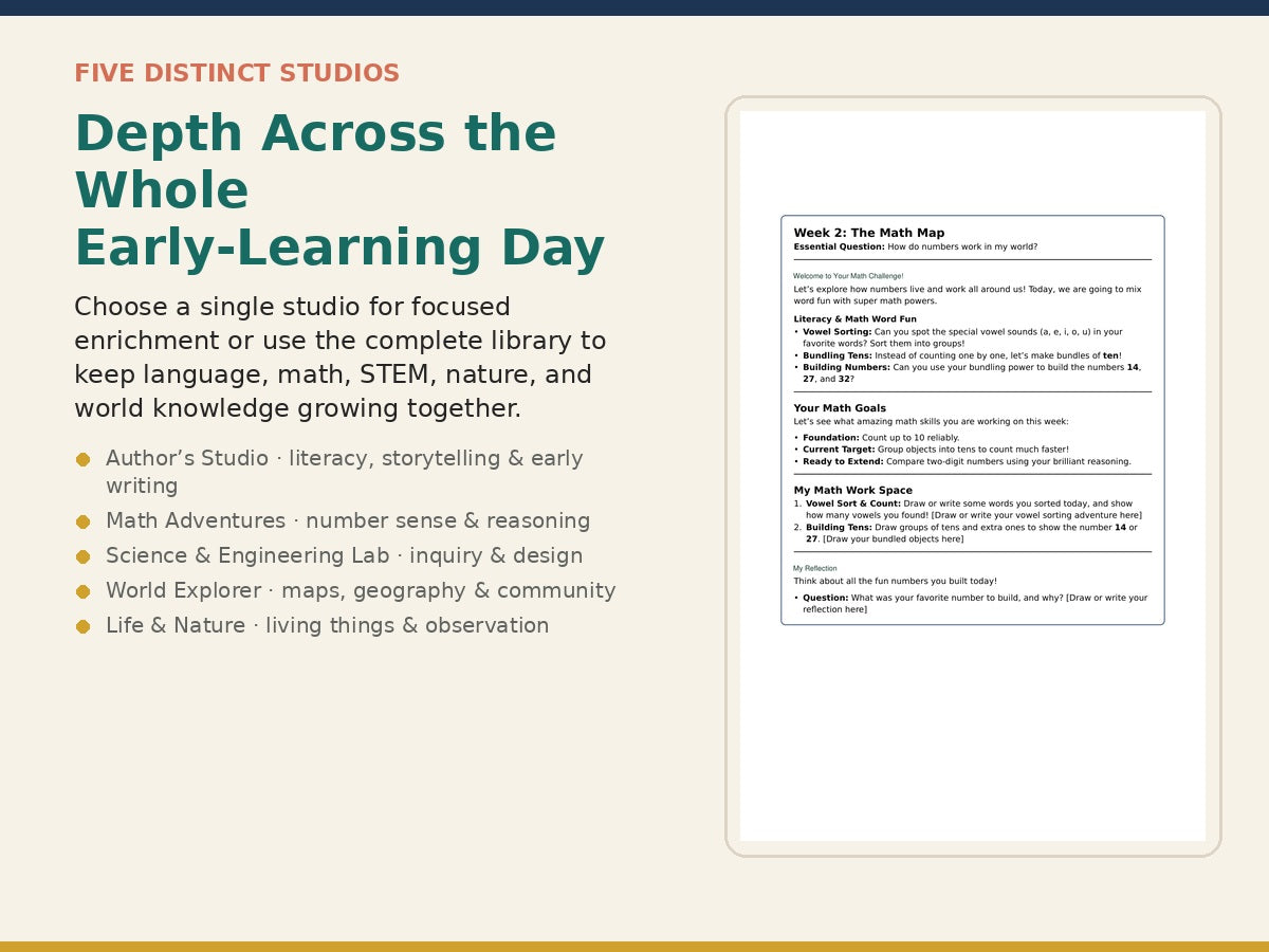 Early Scholars Discovery Library five learning domains