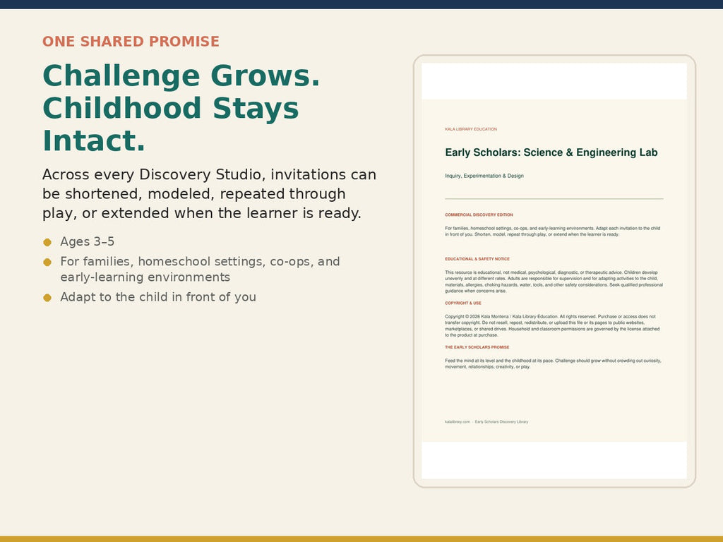 Early Scholars Discovery Library adaptable play-based learning promise