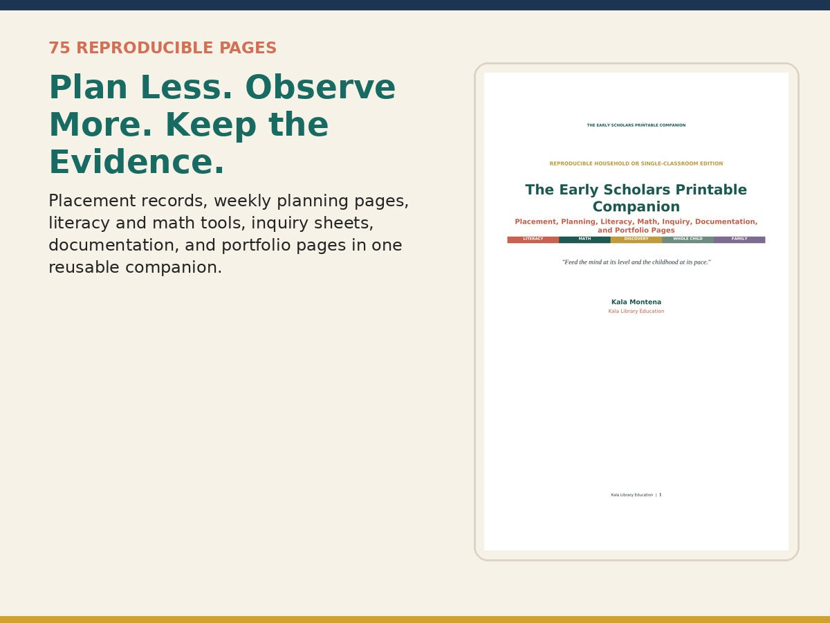 Early Scholars Printable Companion overview