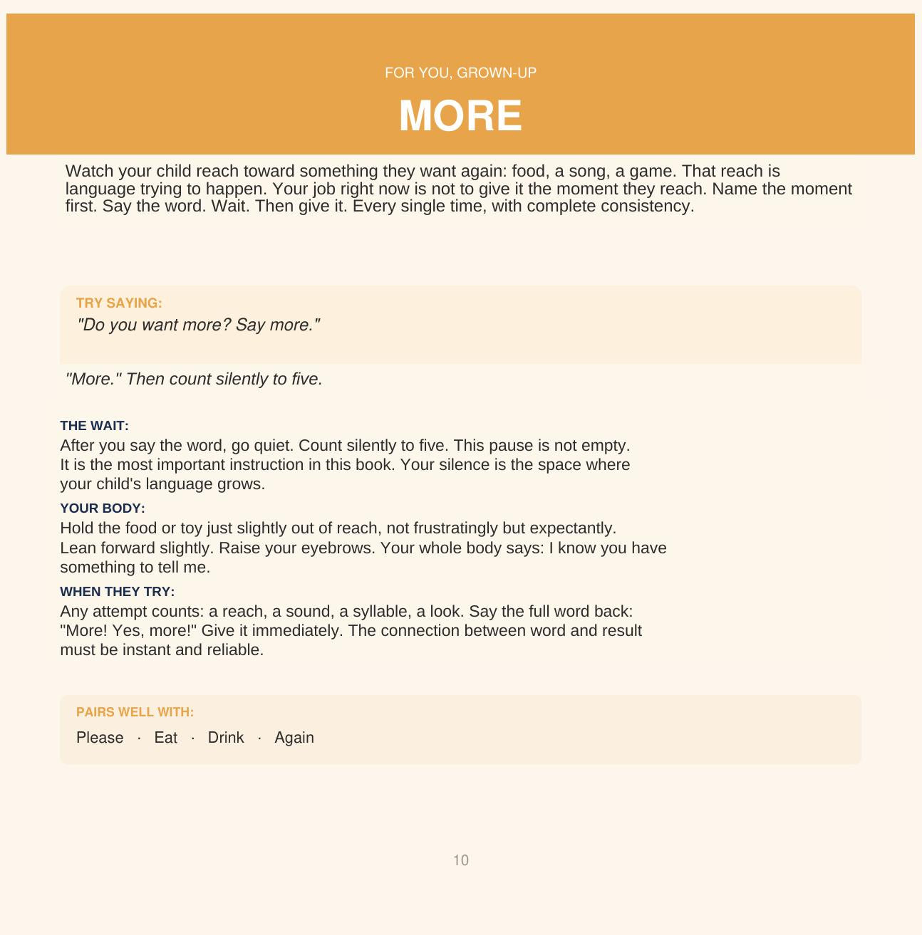 Look inside First Words That Matter, caregiver guidance page