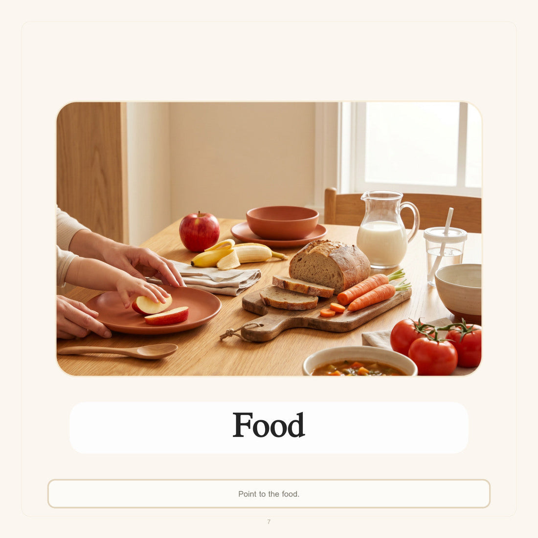 Look inside First Words Food: real-world food introduction page interior preview