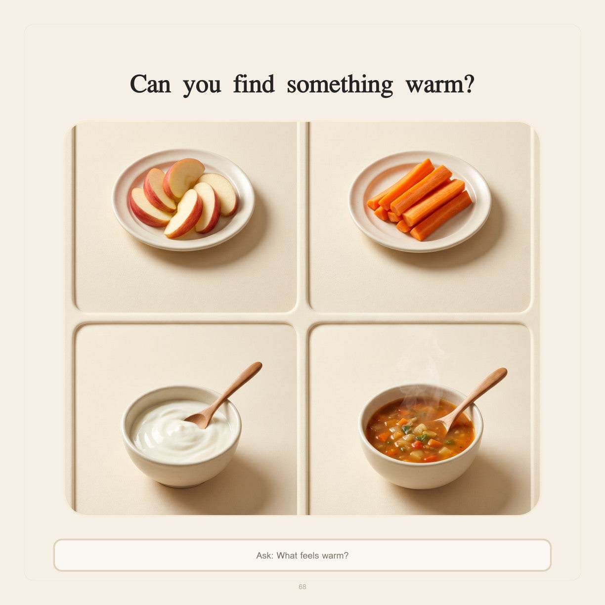 Look inside First Words Food: find something warm in a mixed food review