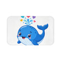 Gentle Whale design on a premium memory foam bath mat from Nureli Kids