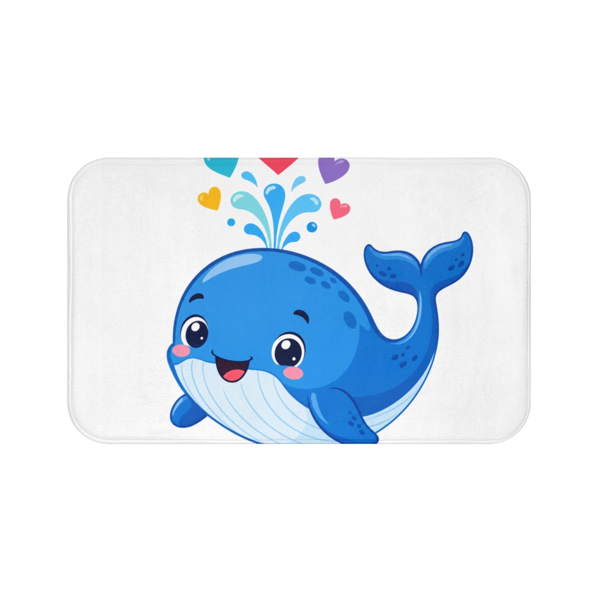 Gentle Whale design on a premium memory foam bath mat from Nureli Kids
