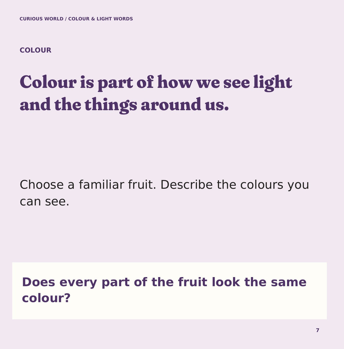 Look inside Colour & Light Words: interior page 7