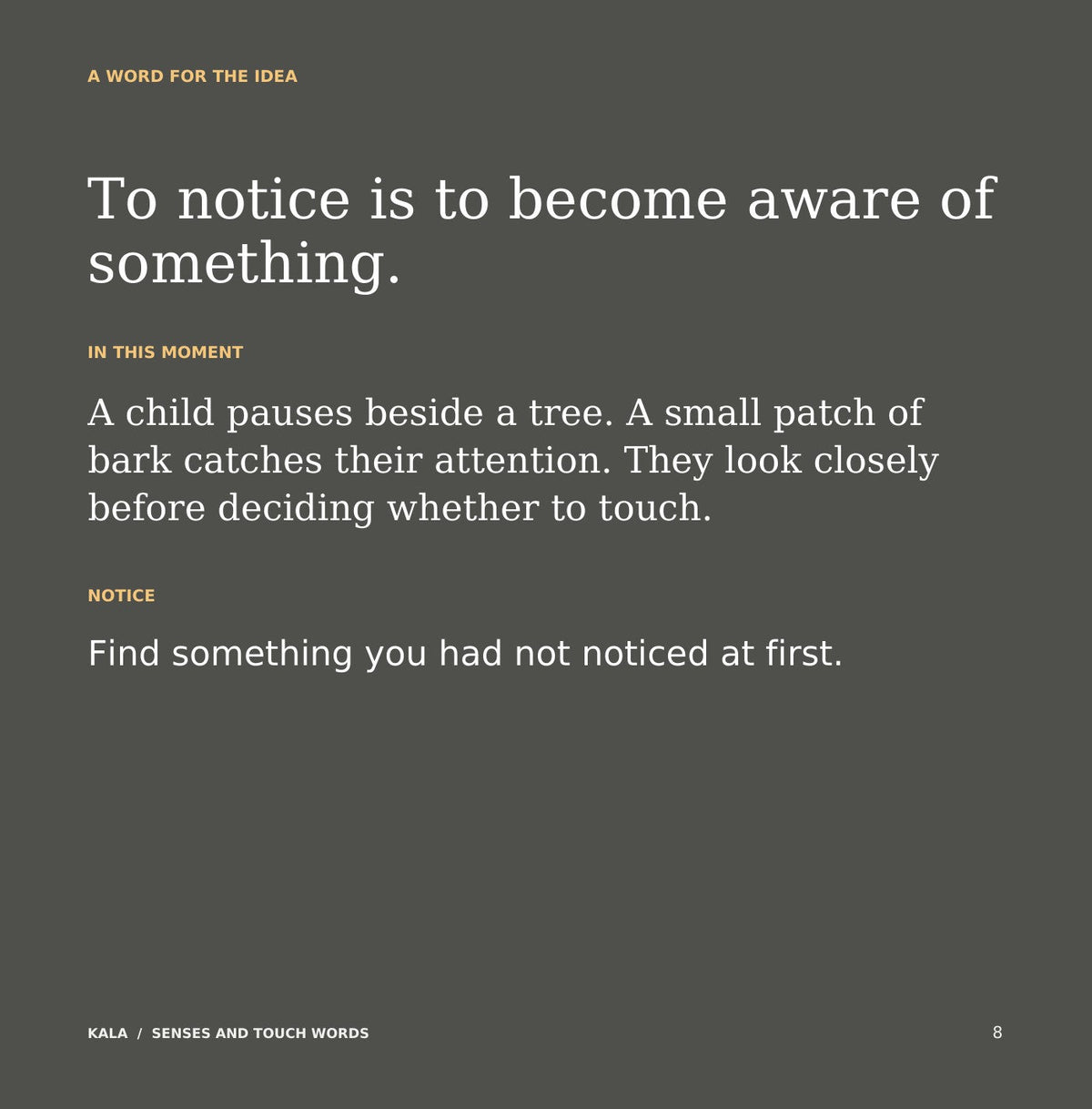 Look inside Senses and Touch Words: interior page 8