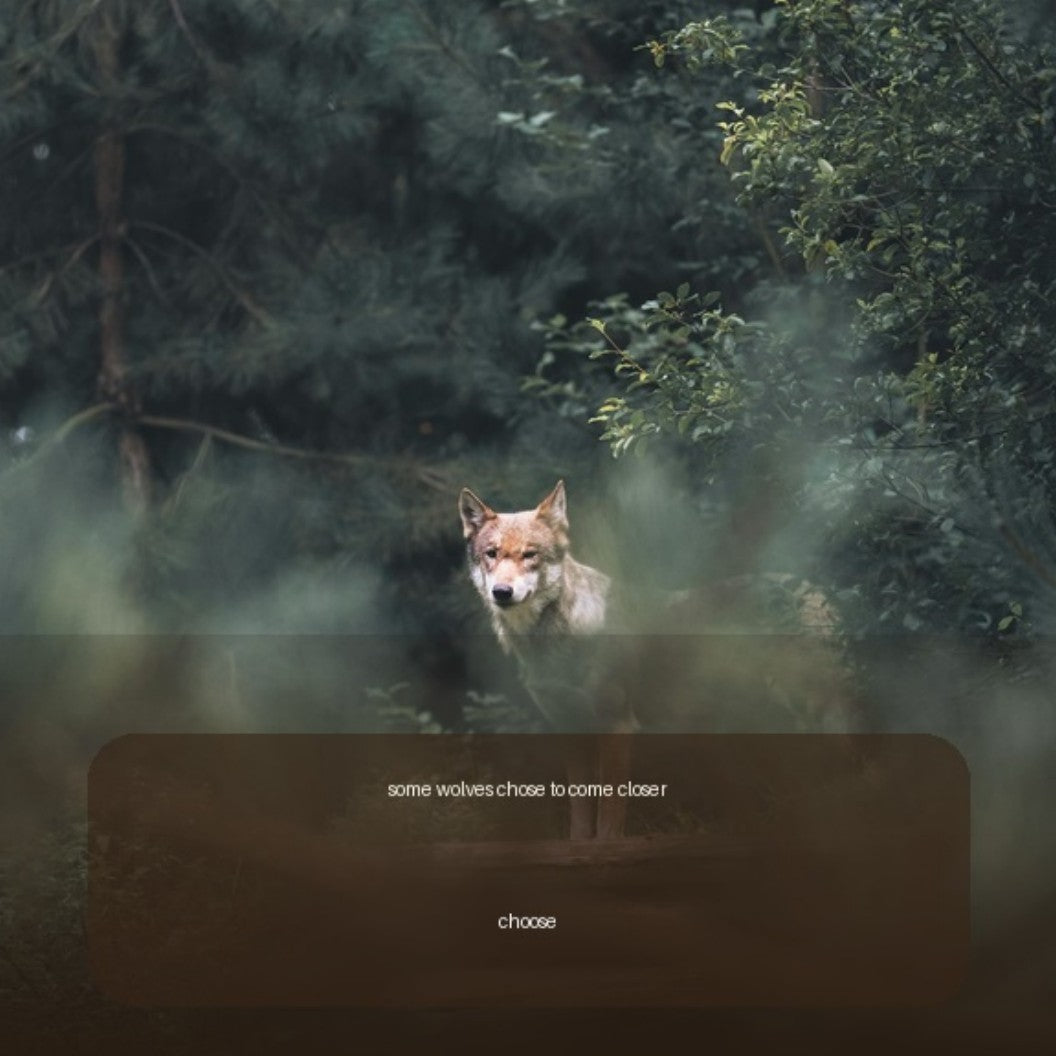 Authentic Animals Pet interior page showing a wolf emerging from woodland.Animals: Pet | Digital Edition