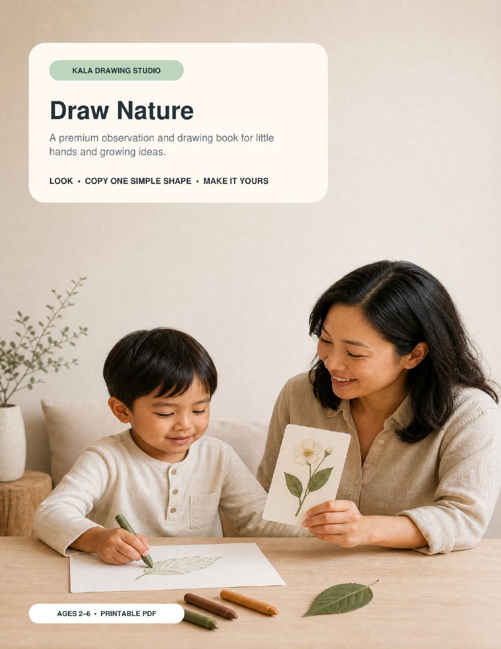 Draw Nature printable drawing book cover