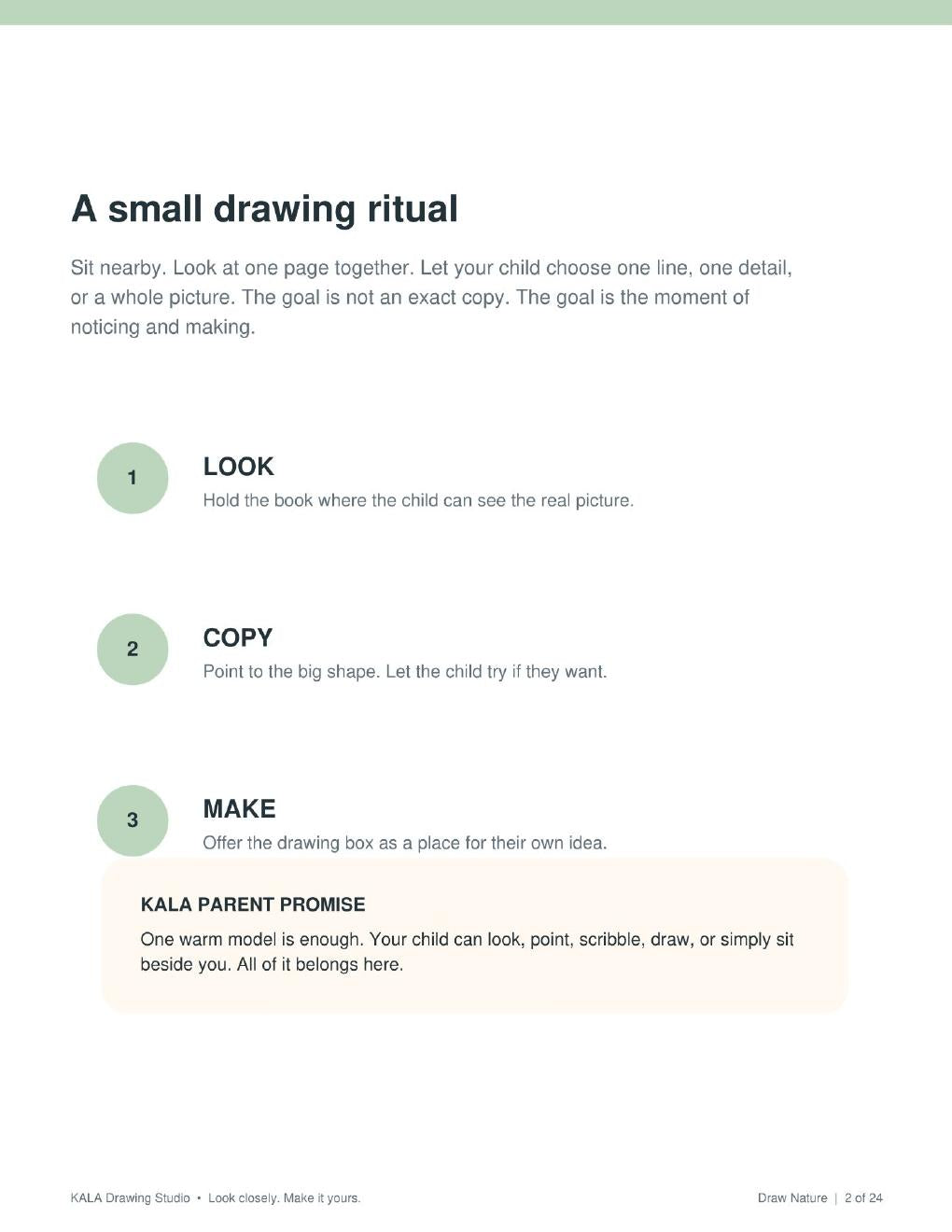 Look Inside Draw Nature, Look Copy Make method