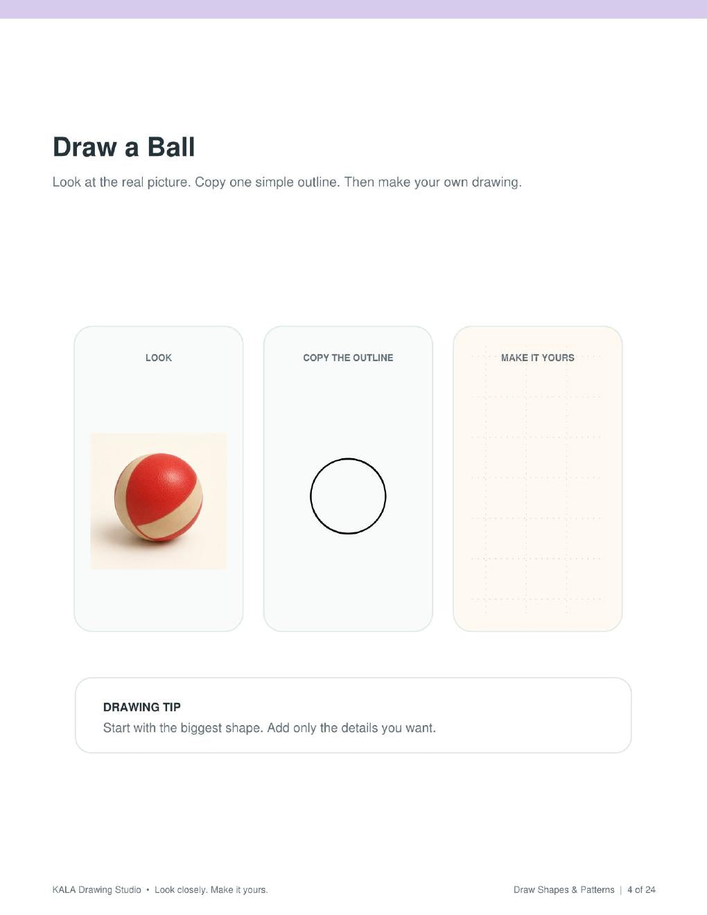 Look Inside Draw Shapes and Patterns, ball and circle drawing activity