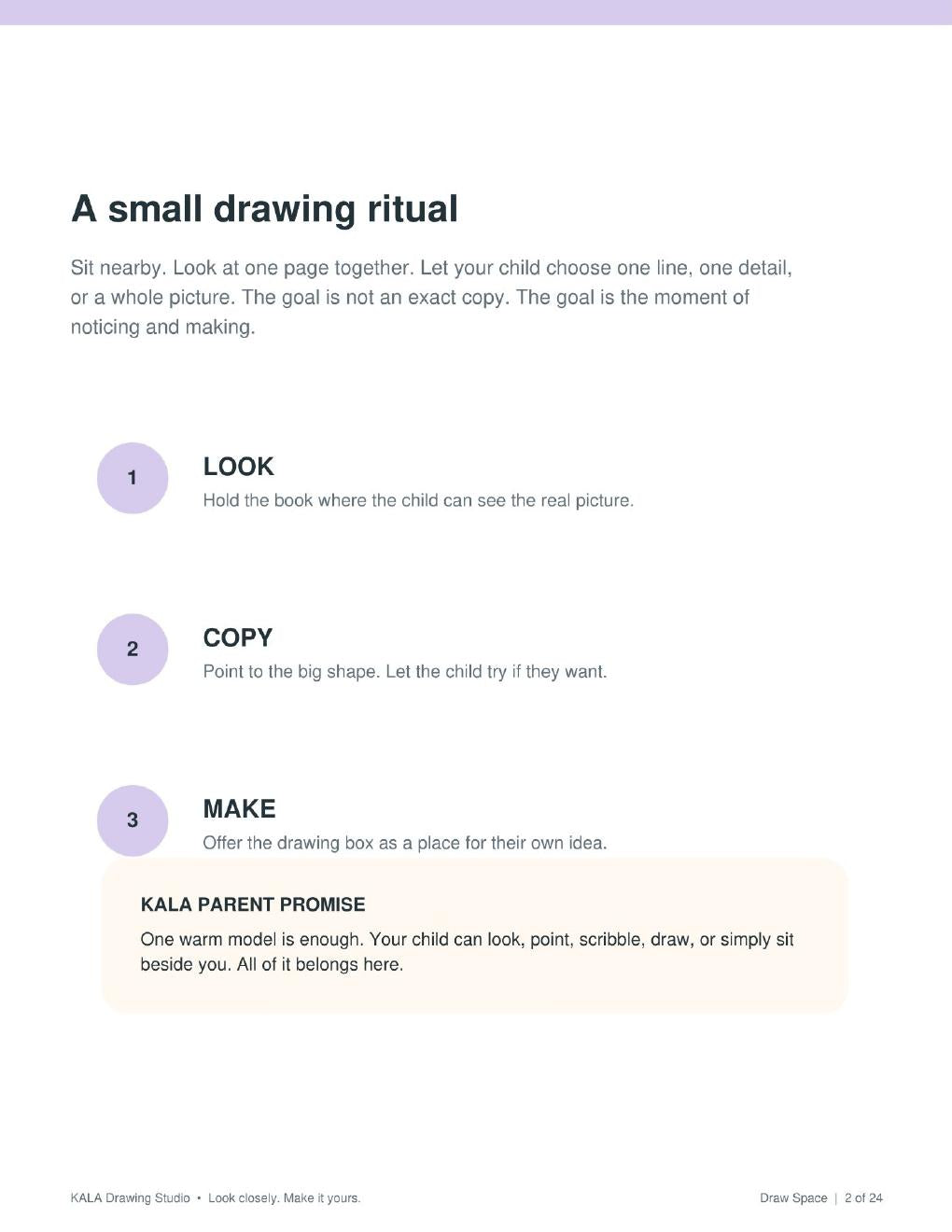 Look Inside Draw Space, Look Copy Make drawing method