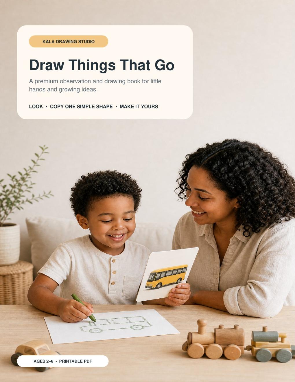 Draw Things That Go printable drawing book cover