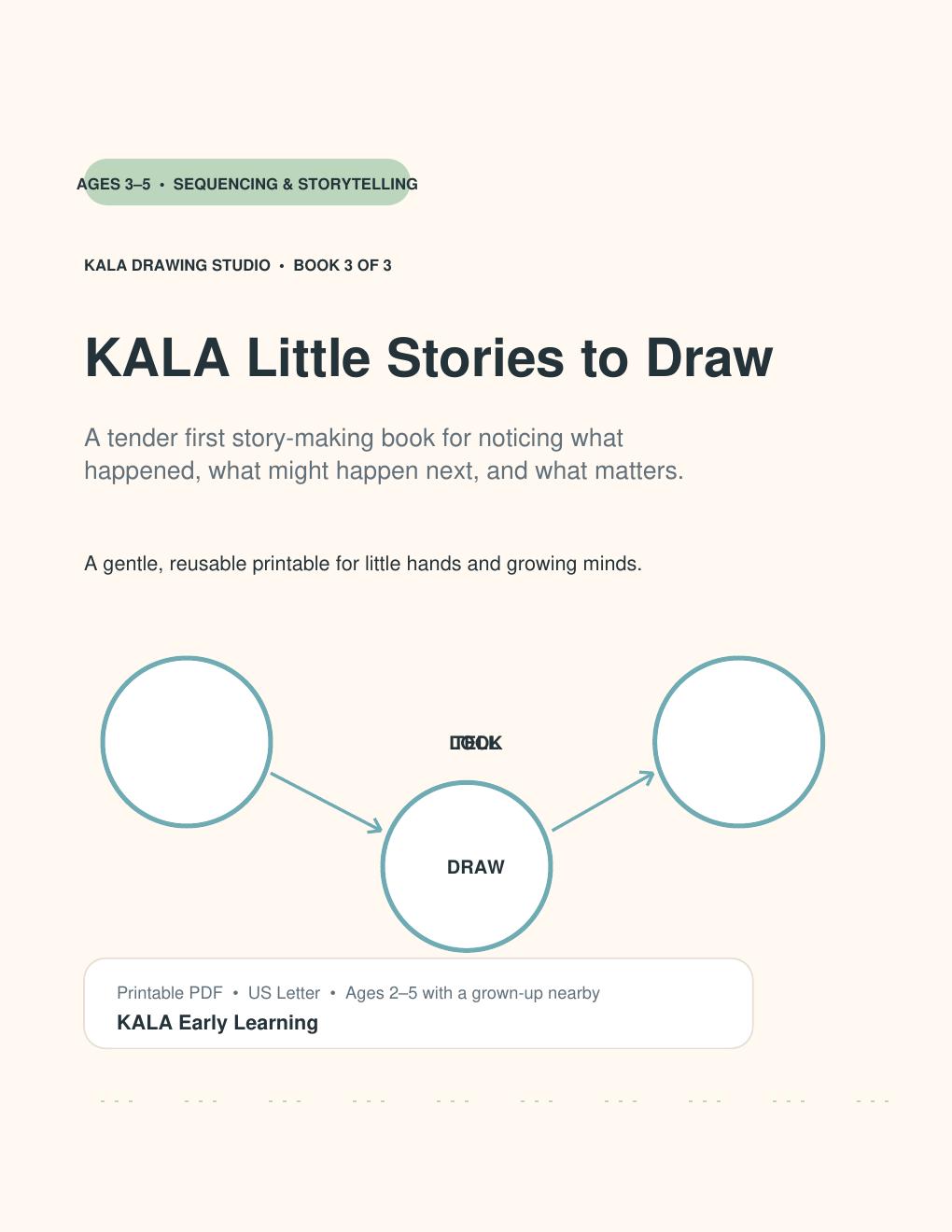 KALA Little Stories to Draw printable storytelling book cover