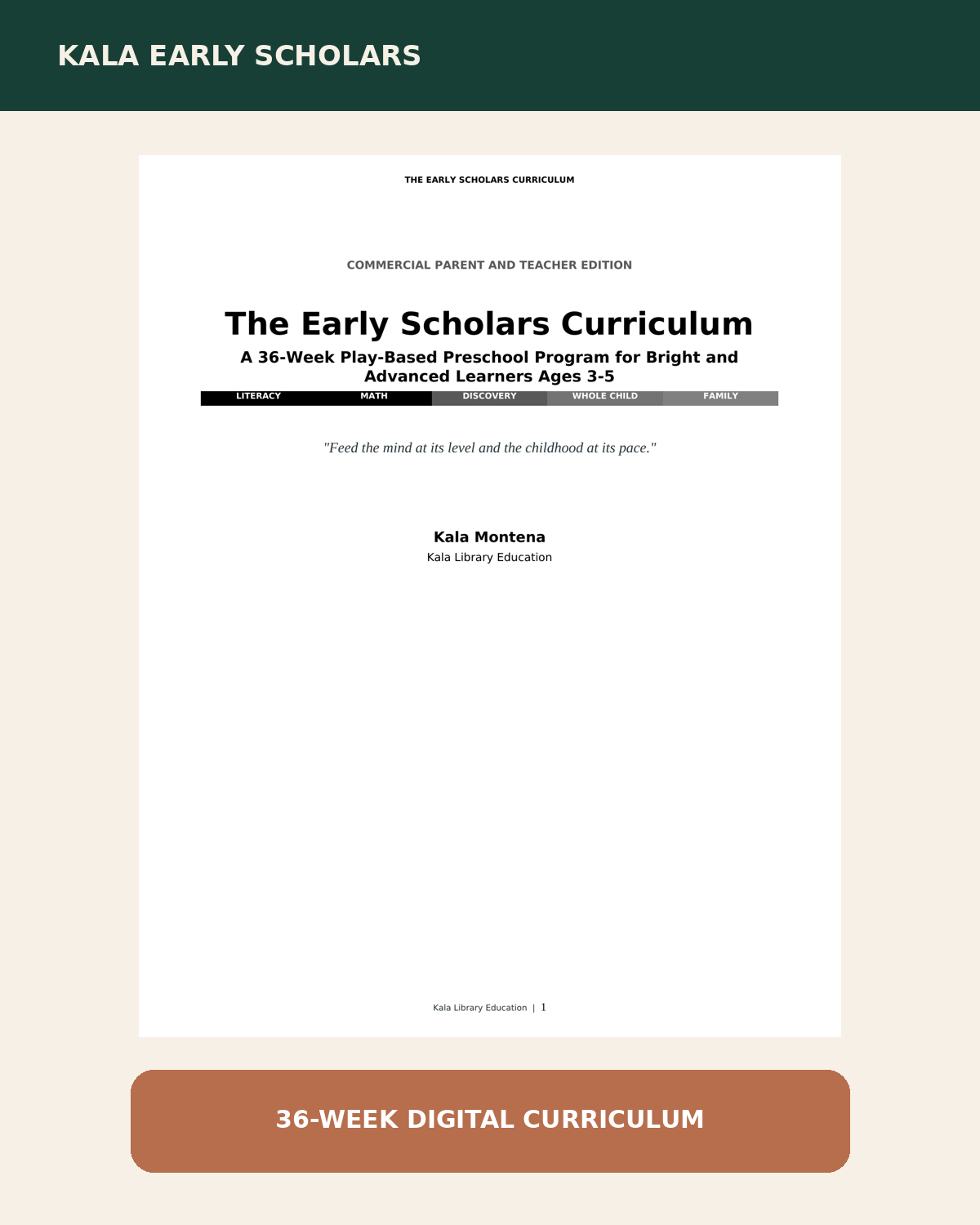 The Early Scholars Curriculum, 36-week digital edition