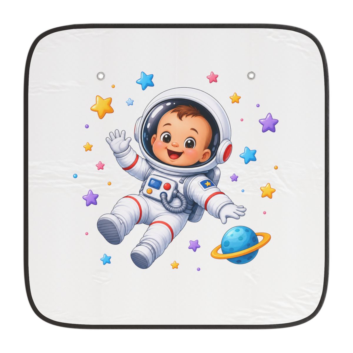Little Astronaut design on a premium car windshield sun shade from Nureli Kids