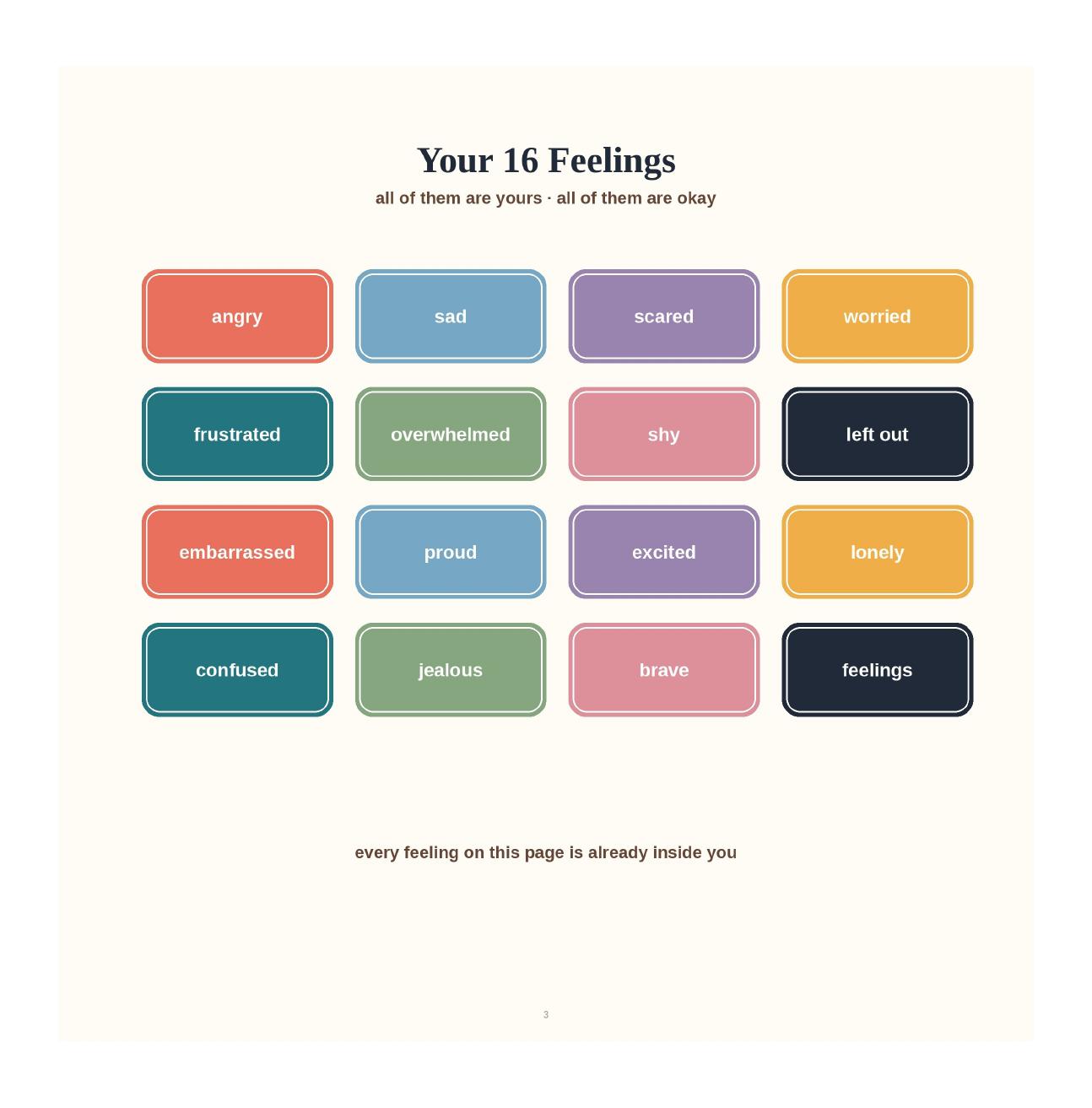 Look inside My Big Feelings, genuine interior page 3