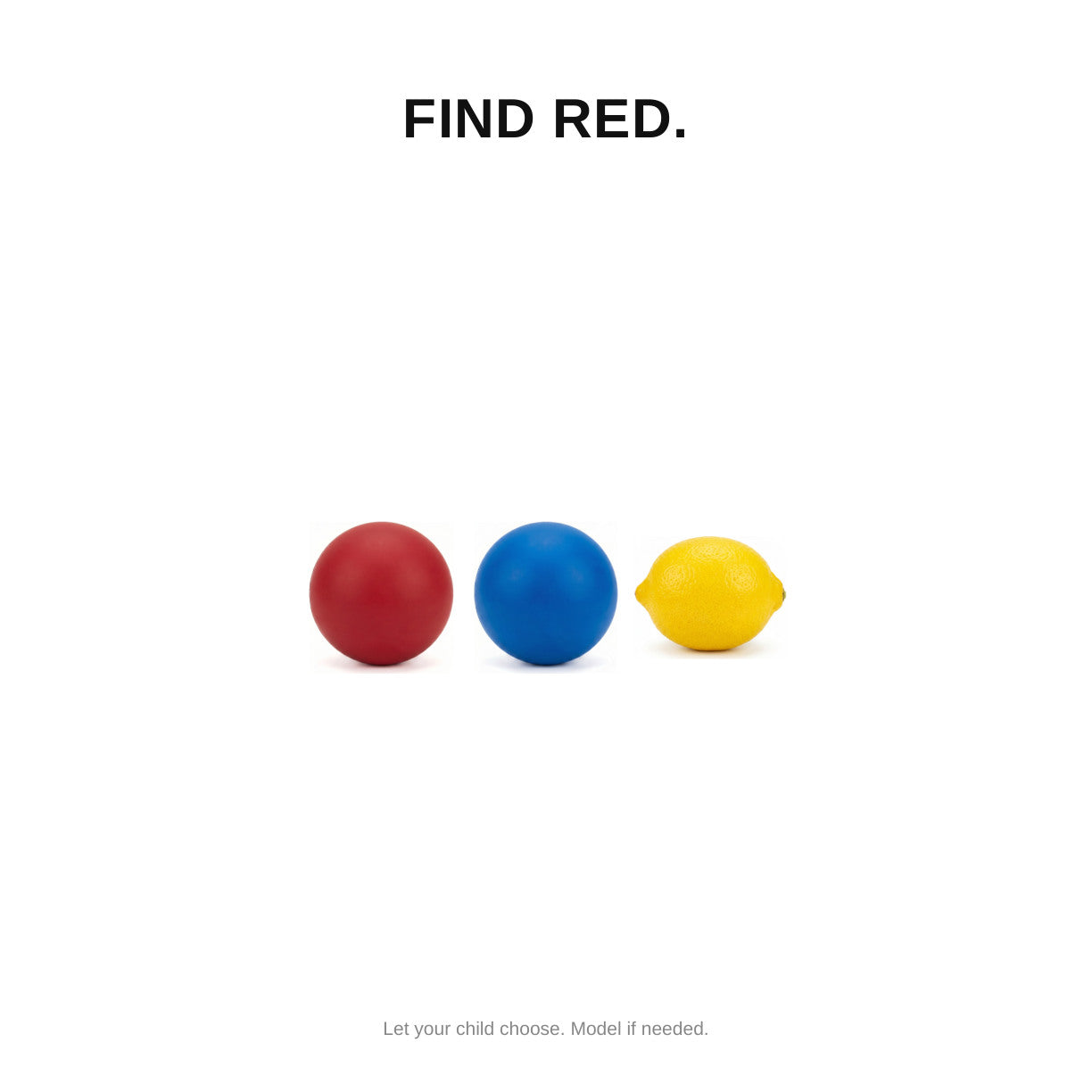 Look inside My First Colors: choose red from a three-color set