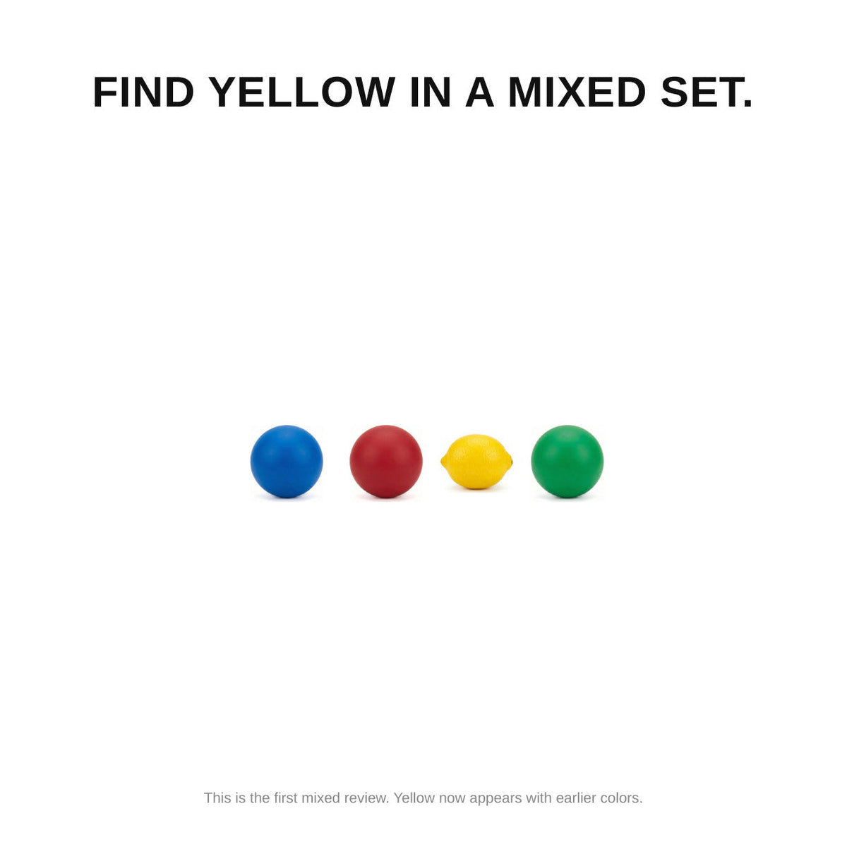 Look inside My First Colors: find yellow in a mixed set of colorsMy First Colors: Real Photo Color Learning Book for Toddlers Ages 1-3